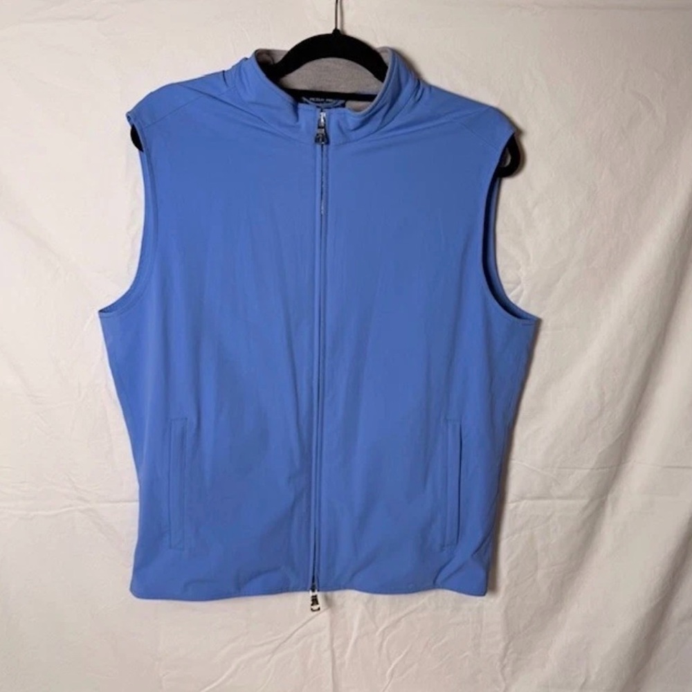 Peter Millar Men's Light Blue Sleeveless Zip Vest